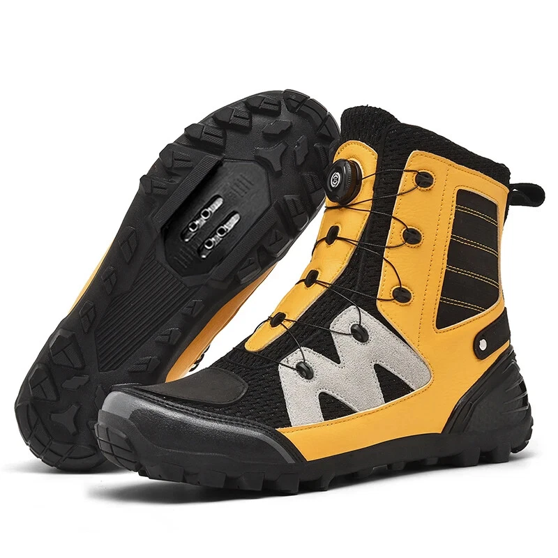 Men's Cycling Shoes MTB Gravel Road Bicycle Sneakers High Top Hiking Boots - Image 2 of 4