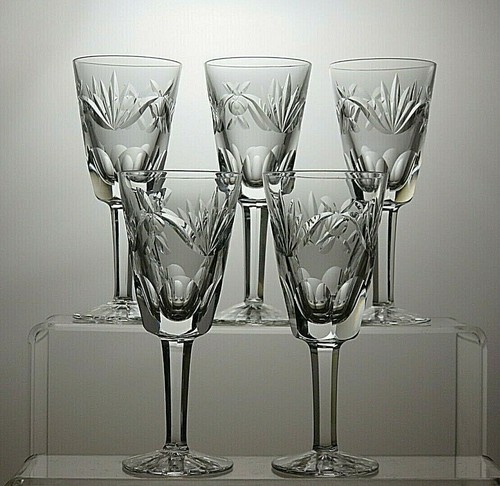 Waterford Crystal "Ashling" Cut Sherry Set Of 5 Glasses 5 1/8" - 32B - Picture 2 of 6