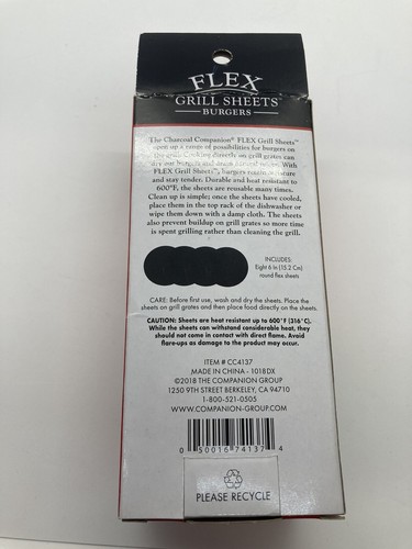 8pc BBQ Flex Grill Mats - Non Stick Cooking Reusable Barbecue Sheets For Burgers - Picture 3 of 5