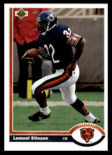 1991 Upper Deck Lemuel Stinson #339 Chicago Bears NFL Football