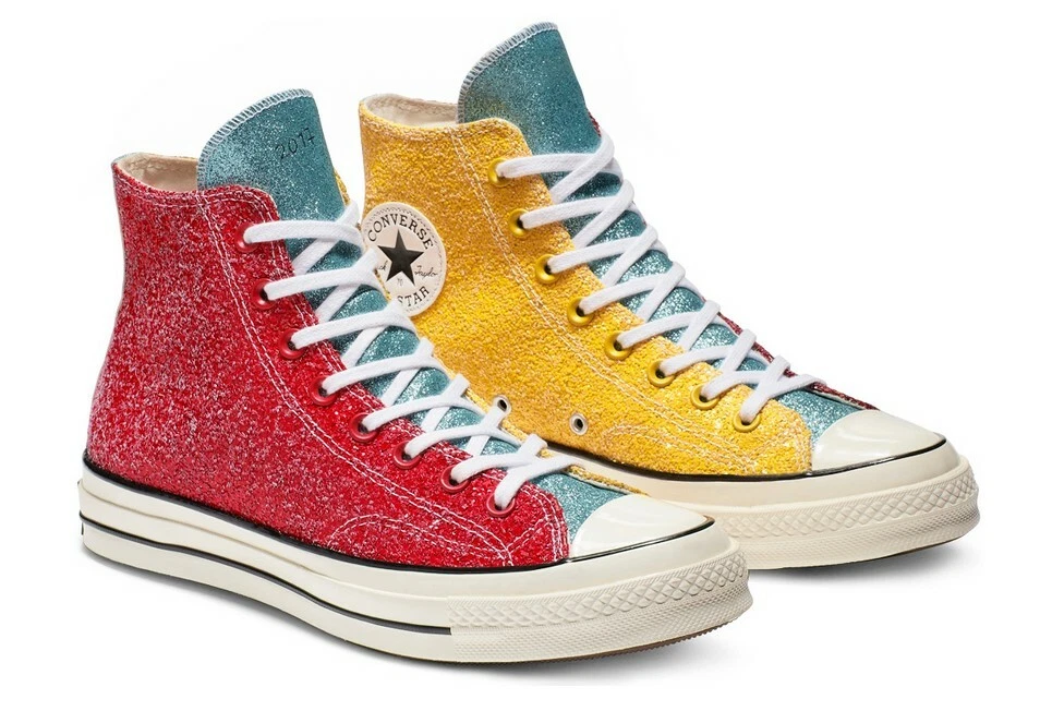 New CONVERSE X ANDERSON Cherry/Sulphur Glitter Top Sneakers |