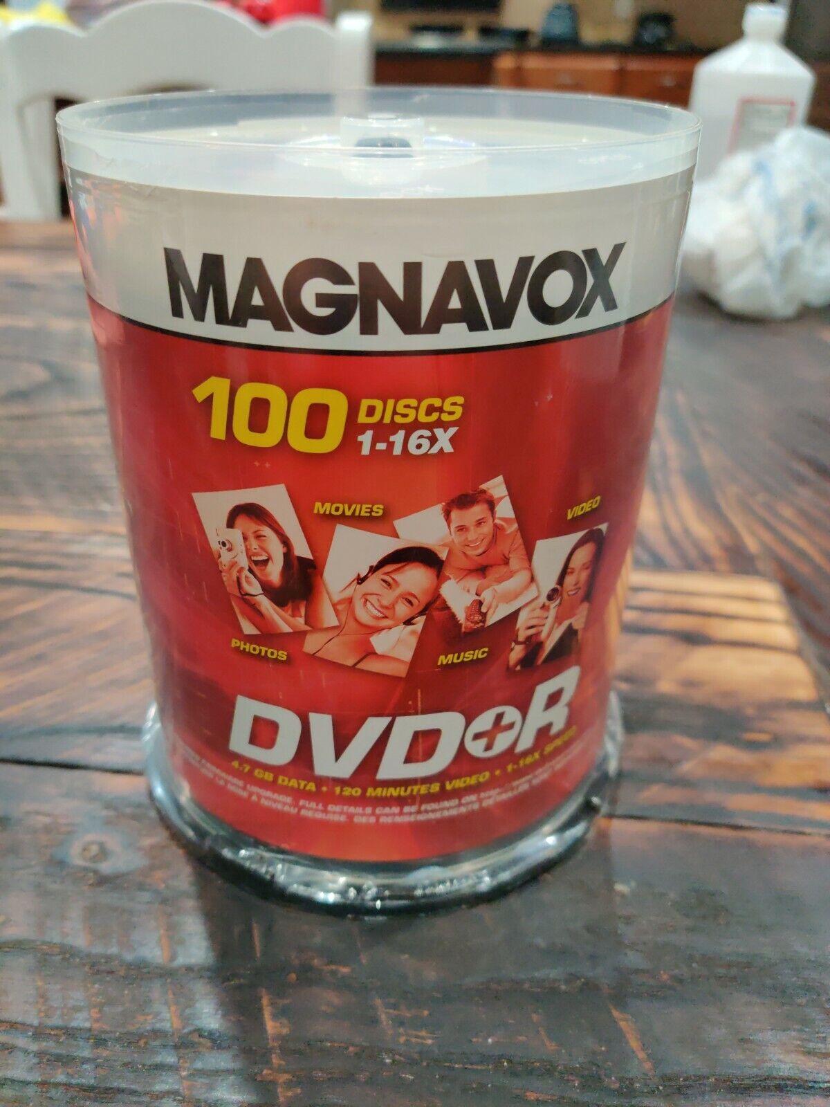 Magnavox DVD+R 100 Disc Spindle New Sealed 4.7GB Photos Video Music Movies plus