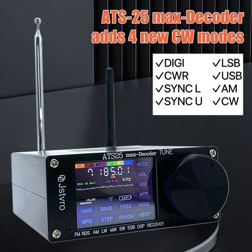 Decoder ATS-25max Si4732 ricevitore radio a banda piena supporto CW SW RTTY FT4 FT8 LSB/ - Foto 1 di 23