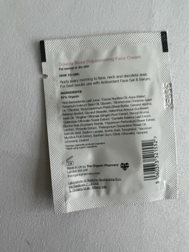 The Organic Pharmacy Double Rose Rejuvenating Face Cream Normal Dry Skin Sample! - Picture 2 of 2