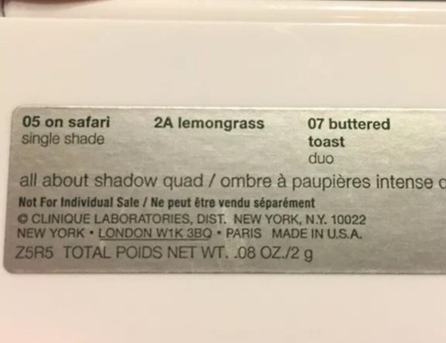 Clinique All About Shadow Quad in on Safari, Lemongrass and Buttered Toast Duo - Picture 4 of 5