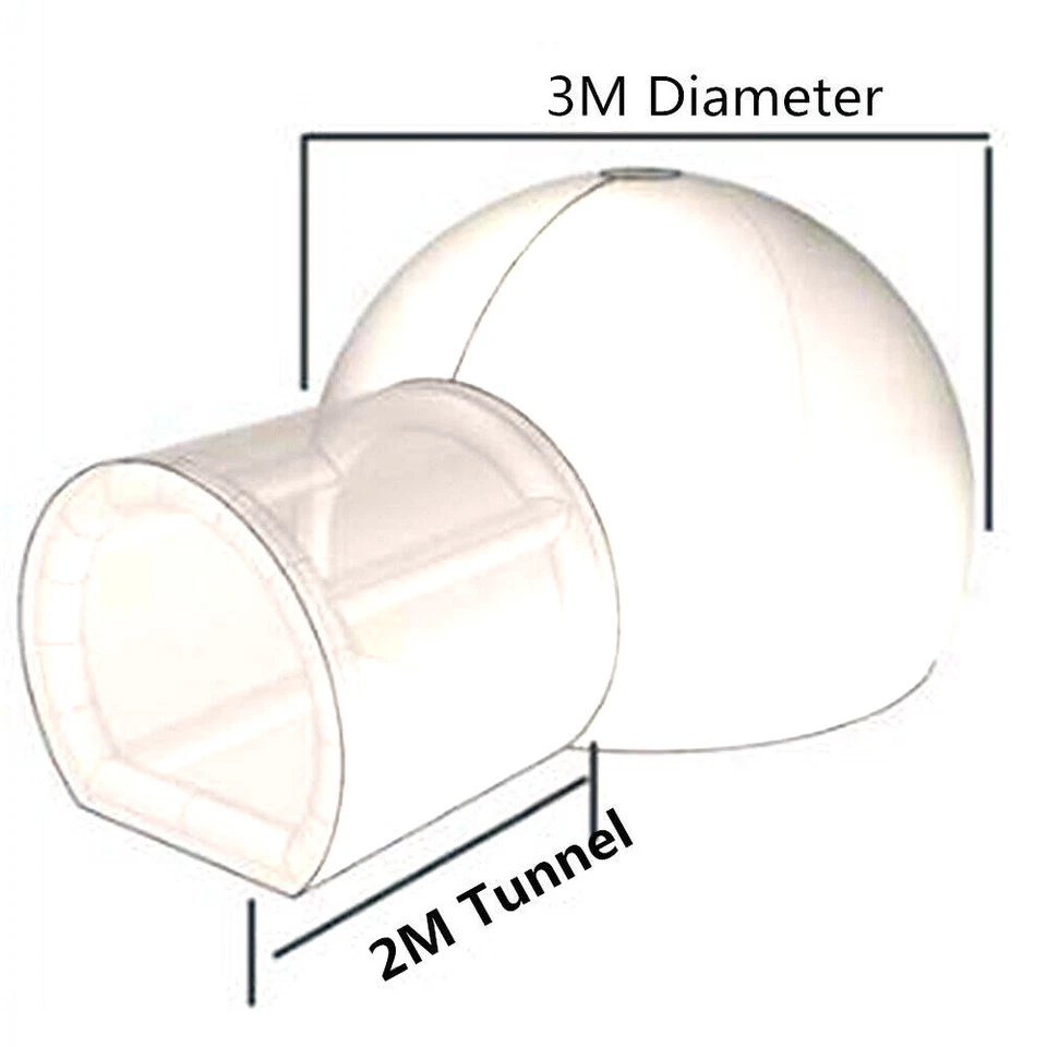 Tienda inflable burbuja camping exterior doble túnel observación de estrellas + soplador Foto 2 de 4