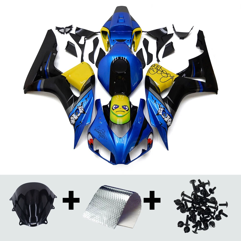 Kit de carenado carrocería azul amarillo para Honda CBR1000RR 06 07 CBR 1000 RR 2006 2007 Foto 2 de 4