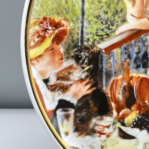 12" LIMOGES PORCELAIN Renoir CABINET PLATE Boating Party Luncheon VTG SS OCEANIC - Picture 4 of 18