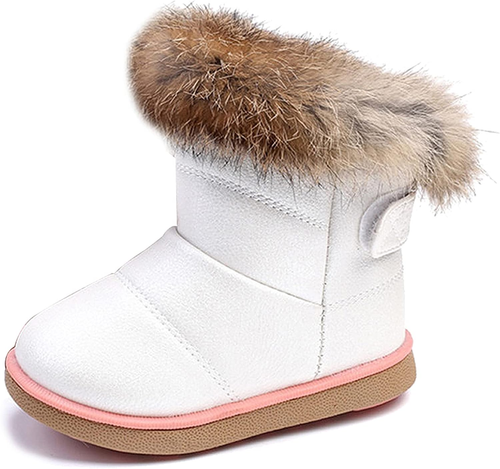 Toddler Boots Kids Snow Boots Girl'S Warm Winter Boots Waterproof Boot PU Leathe