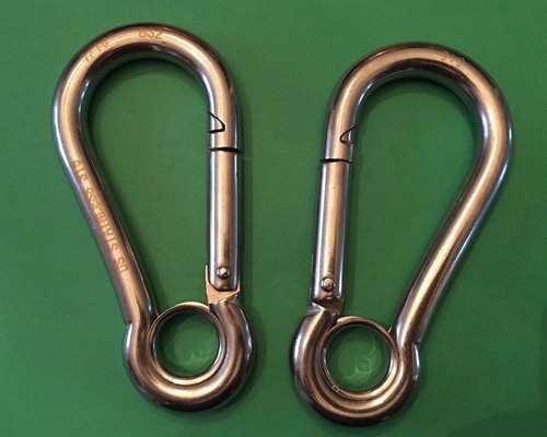Stainless Steel 316 Spring Hook with Eyelet Carabiner 7/16" (11mm) Marine Grade - Picture 6 of 6