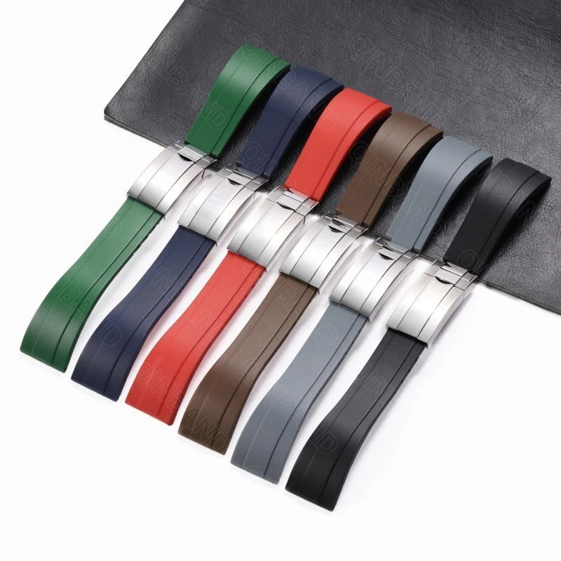 Correa de reloj de goma de 20 mm para Rolex Submariner Daytona Datejust para Seiko 5 Foto 3 de 4