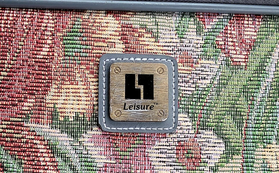 Maleta de Ocio Equipaje Tapiz Floral Brocado Vintage Años 80 .. 27" x 22" x 7" Foto 4 de 4