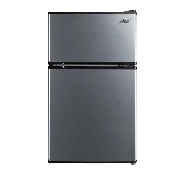 Mini Fridge with Refrigerator, Freezer, and Reversible Door Black