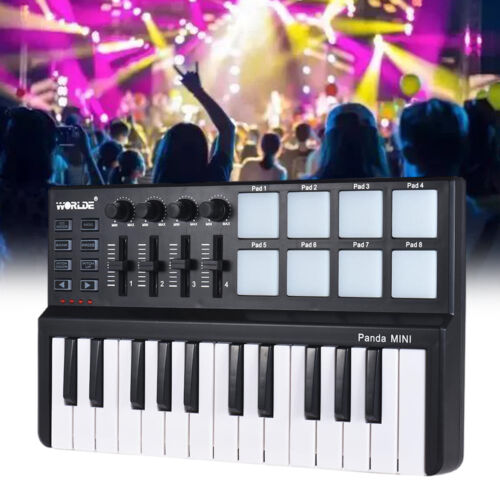 Worlde Panda mini 25-Key Portable USB Keyboard Drum Pad MIDI Electric Controller - Picture 2 of 12