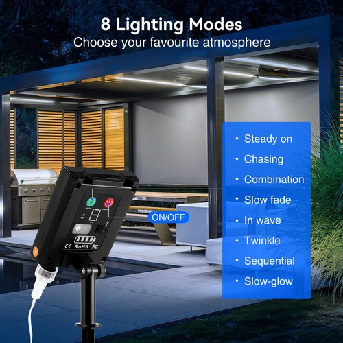 5M LED Solar Powered Strip Lights Waterproof Outdoor Garden String Light 8 Modes - Picture 2 of 9