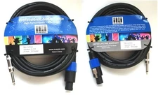 Pair (2 pcs) 25 feet long 1/4" to Speakon 14-Gauge Speaker Audio Cable MUSYSIC