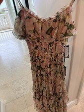Dolce And Gabbana Pink Lily Floral Dress - Small (size 40)