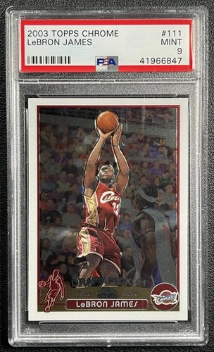 LEBRON JAMES PSA 9 2003-04 TOPPS CHROME #111 ROOKIE CARD RC CAVALIERS MINT 6847