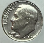 1972 P No Mint Mark Roosevelt Dime, Uncirculated  - for your dime book!