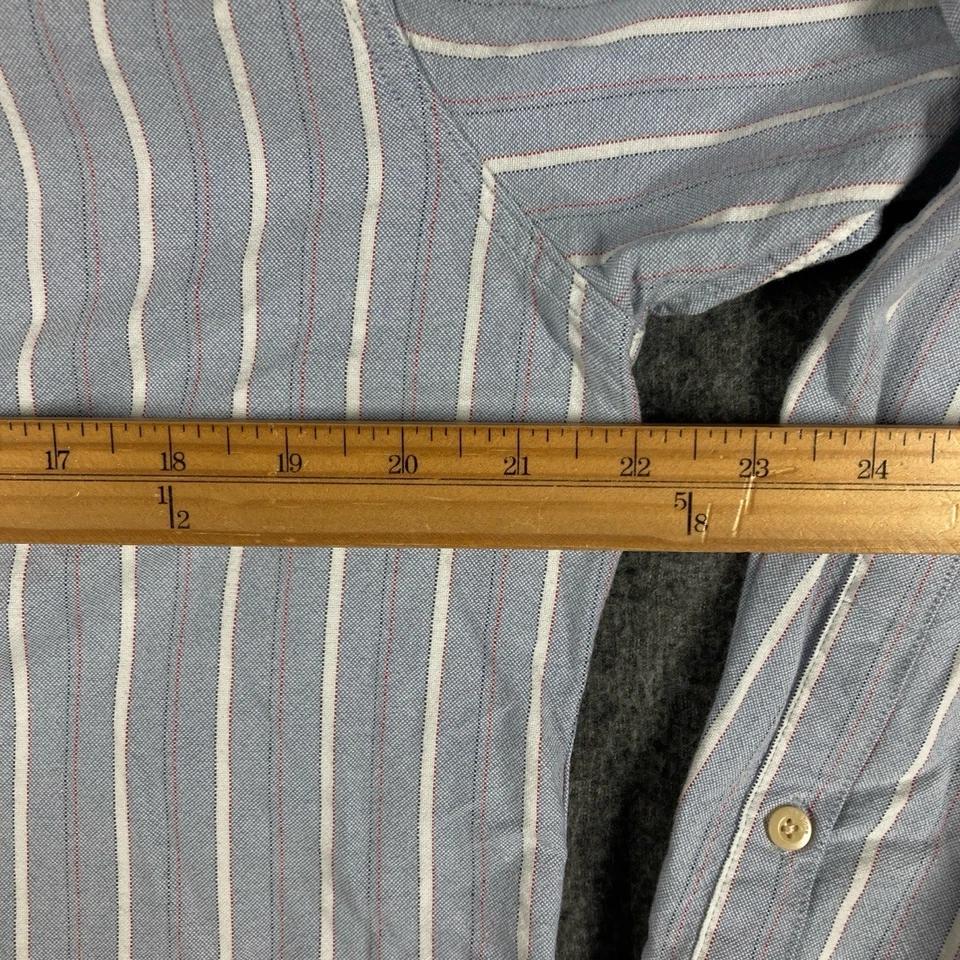 Rag Bone Fit 2 Oxford Shirt Mens Large Striped Blue Long Sleeve Collared - Image 4 of 4