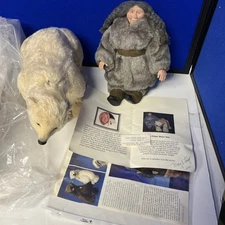 BAYSIDE BEARS * MARY LOU FOLEY * HAND MADE  Polar Bear Son And Old Woman Signed