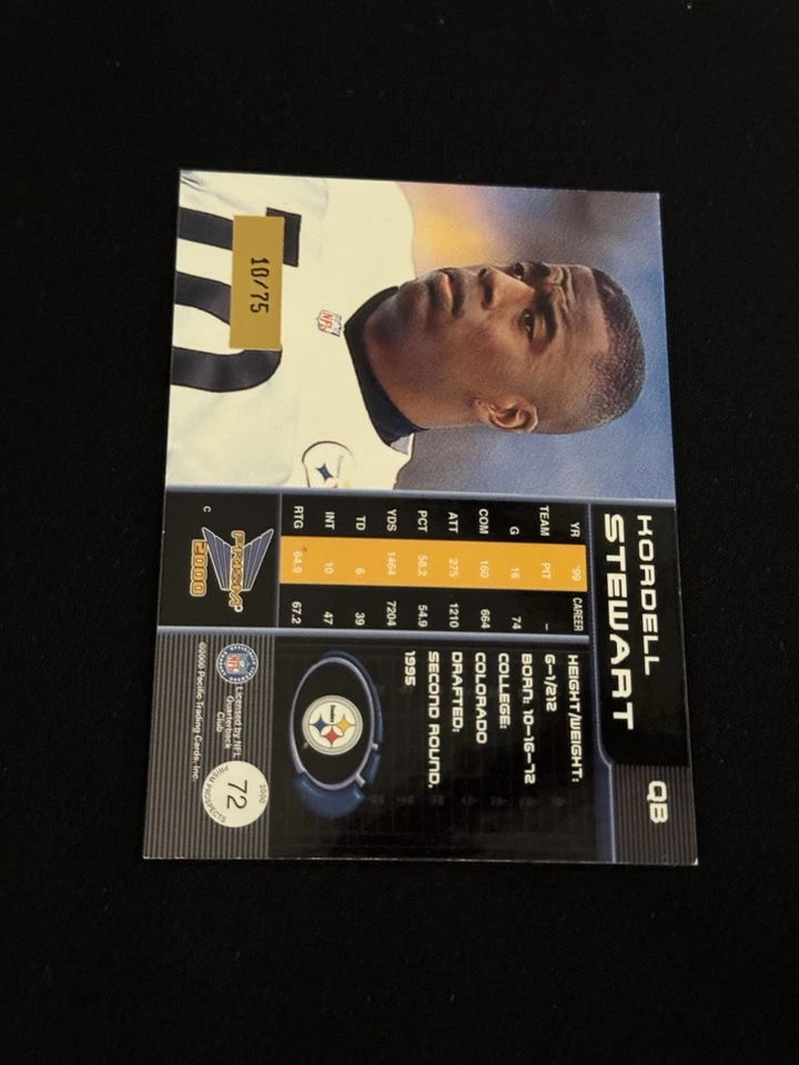 Tarjeta de fútbol americano Prism Prospects 2000 espejo holográfico/75 #72 KORDELL STEWART Foto 2 de 3