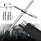 Universal 23" Extended Lug Wrench 4 Way Tire Iron Nut Wrench Set W/Socket US Hot