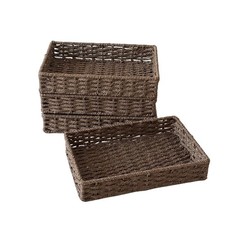 Small Woven Paper Rope Baskets for Storage4PCS Basket Tray for DrawerShelvesC...