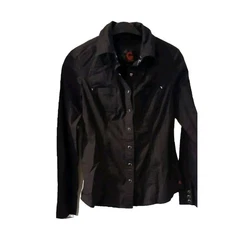 G By Guess Black Embroidered Military Style Jacket Women's Black