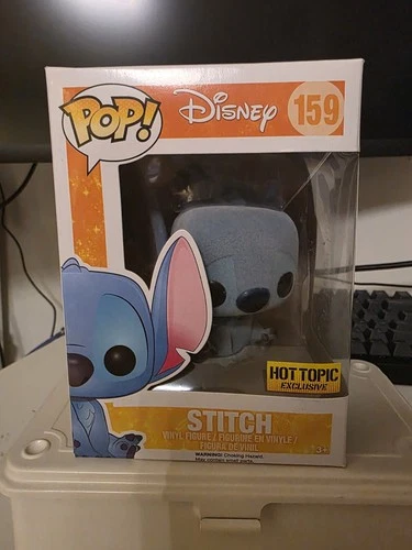 Funko Pop! Disney Stitch (SeatedFlocked) Hot Topic (Exclusive) #159 w/ protector