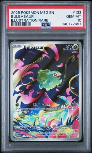 2025 POKEMON MEG EN-MEGA EVOLUTION ILLUSTRATION RARE #133 BULBASAUR PSA 10