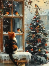 BYGFHLYW 5D Diamond Painting Kits for Adults, Cat Winter Art KM427-1 