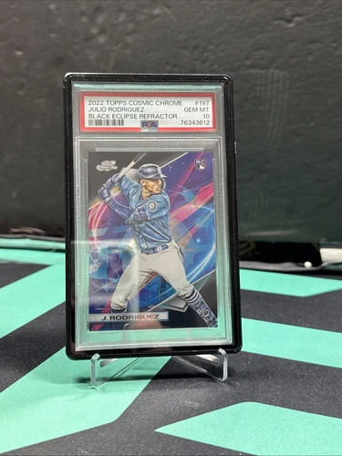 2022 TOPPS CHROME COSMIC JULIO RODRIGUEZ BLACK ECLIPSE MARINERS 2/10 RC PSA 10