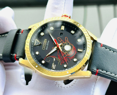 Citizen BM6992-09W Marvel Tony Stark Gold Tone Black Dial Men's Citizen BM6992-09W Marvel Tony Stark Gold Tone Black Dial Men's
