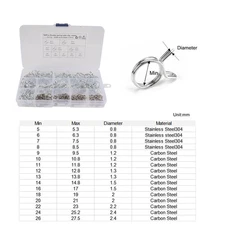 Motorcycle Double Wire Spring Clamp Fuel Line Hose Tube Clips Assortment 150Pcs