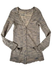 FREE PEOPLE Brown Long Sleeve V-Neck Lightweight Cardigan Women's Size Large