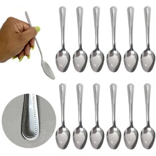 12 Stainless Steel Table Dinner Spoons Set Kitchen Cutlery Utensils Tableware