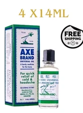 4 Bottles AXE Brand Original Medicated Oil 14ml - Minyak Angin Cap Kapak