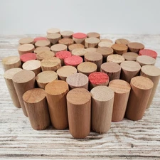 50-Pack Wood Dowel Cutoffs ¾″x1¼-1½″ Natural Unfinished Crafts DIY Projects