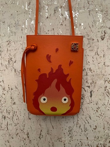 Loewe Women Bag Dice Pocket Howl Moving Castle Calcifer With Orange Novelty VHTF
