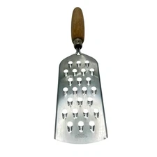 Vintage Androck Canada Handheld Stainless Steel Grater Shredder Wood Handle 10”