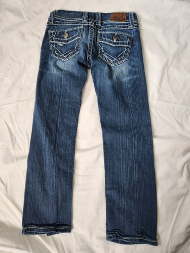 BKE Buckle Stella Straight Jeans Women's 25 Dark Denim Stretch Low Rise - Picture 3 of 6