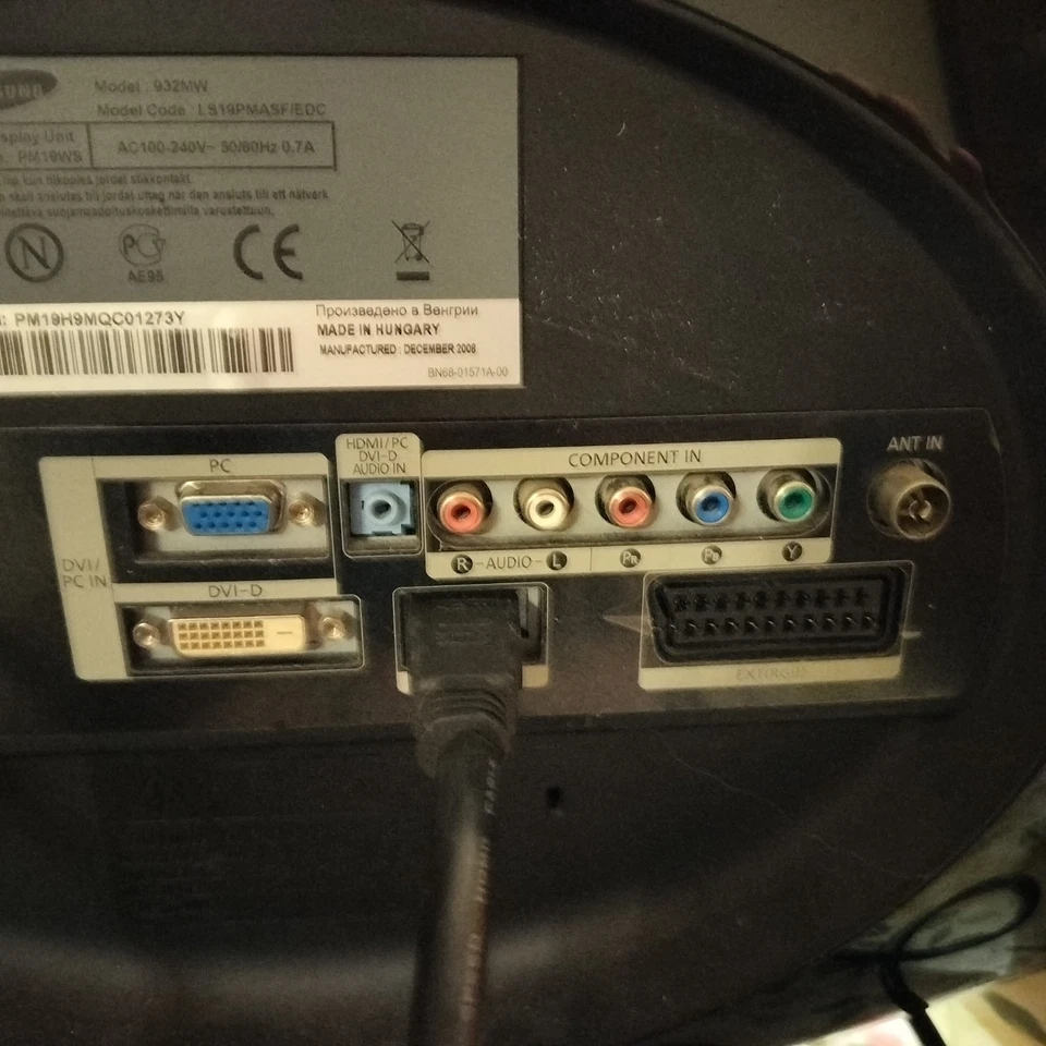 SAMSUNG LCD TV / Monitor SyncMaster 932MW 19" with Remote, - Image 3 of 4