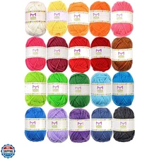 20 Acrylic Yarn Skeins - 438 Yards Multicolored Yarn in Total – Great Crochet...