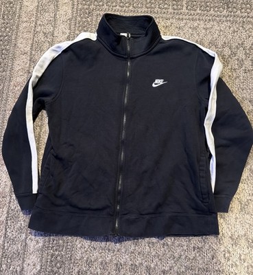 Nike Sportswear Club Fleece Full Zip Jacket Mens XL Black Track Sweatshirt