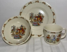 Royal Doulton Bunnykins Child's 3 Piece Set Plate Bowl Mug 1988 Fine Bone China