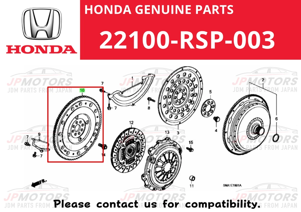 Volante HONDA Genuino Civic 3D Civic 4D COMP Número de Pieza 22100-RSP-003 Nuevo JDM Foto 2 de 4