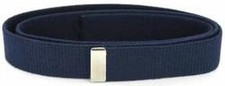 Air Force Belt Blue Cotton Web with Silver MIRROR Tip 44" X 1 1/4"