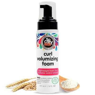 SoCozy Hair Mousse for Kids, Curl Volumizing Foam Mousse for Curly Hair