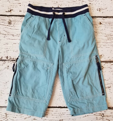 MINI BODEN Boys Light Blue Techno Cargo Shorts with Elastic